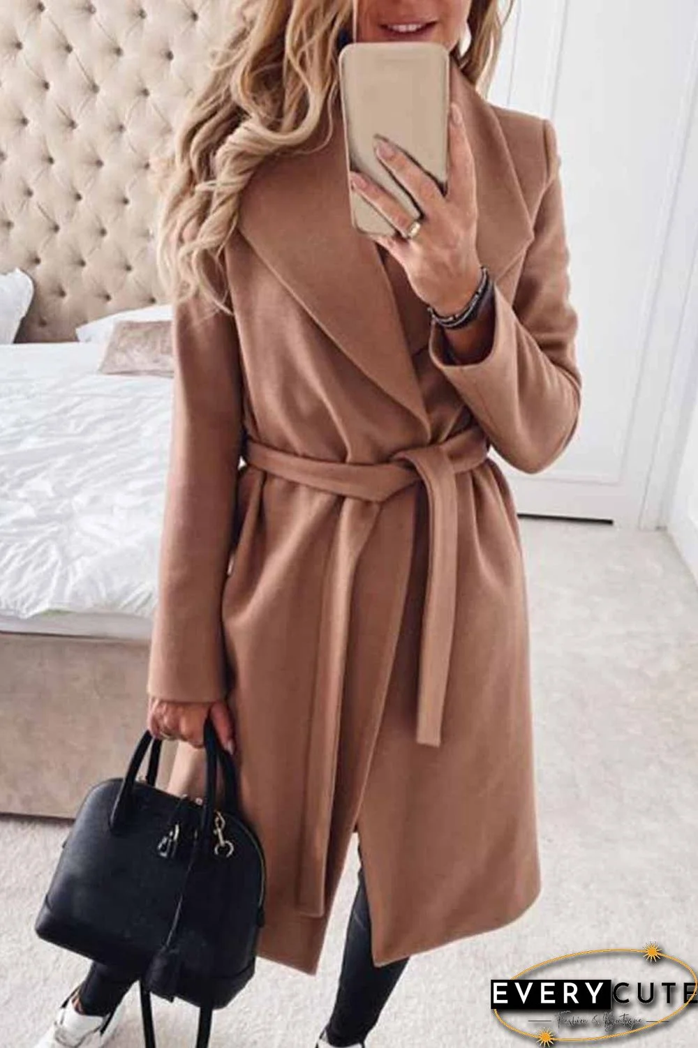 Lapel Solid Color Coat(3 Colors)