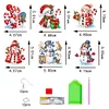 6 Pairs Double Sided Christmas Snowman Diamond Painting Earrings Jewelry