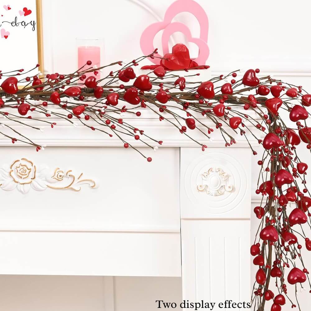 4.9ft Wedding Heart Berry Garland (2 PCS)