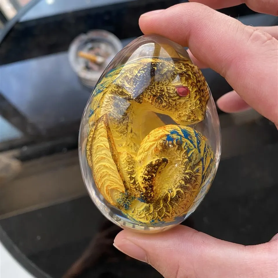 Lava Dragon Egg Statua in resina Ornamento Decorazione