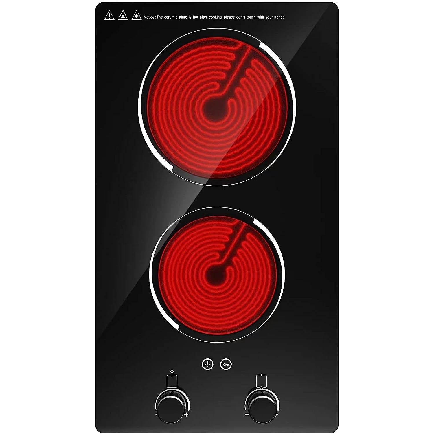 GTKZW Electric Cooktop, 120V Electric Stove 9 Power Levels with 2