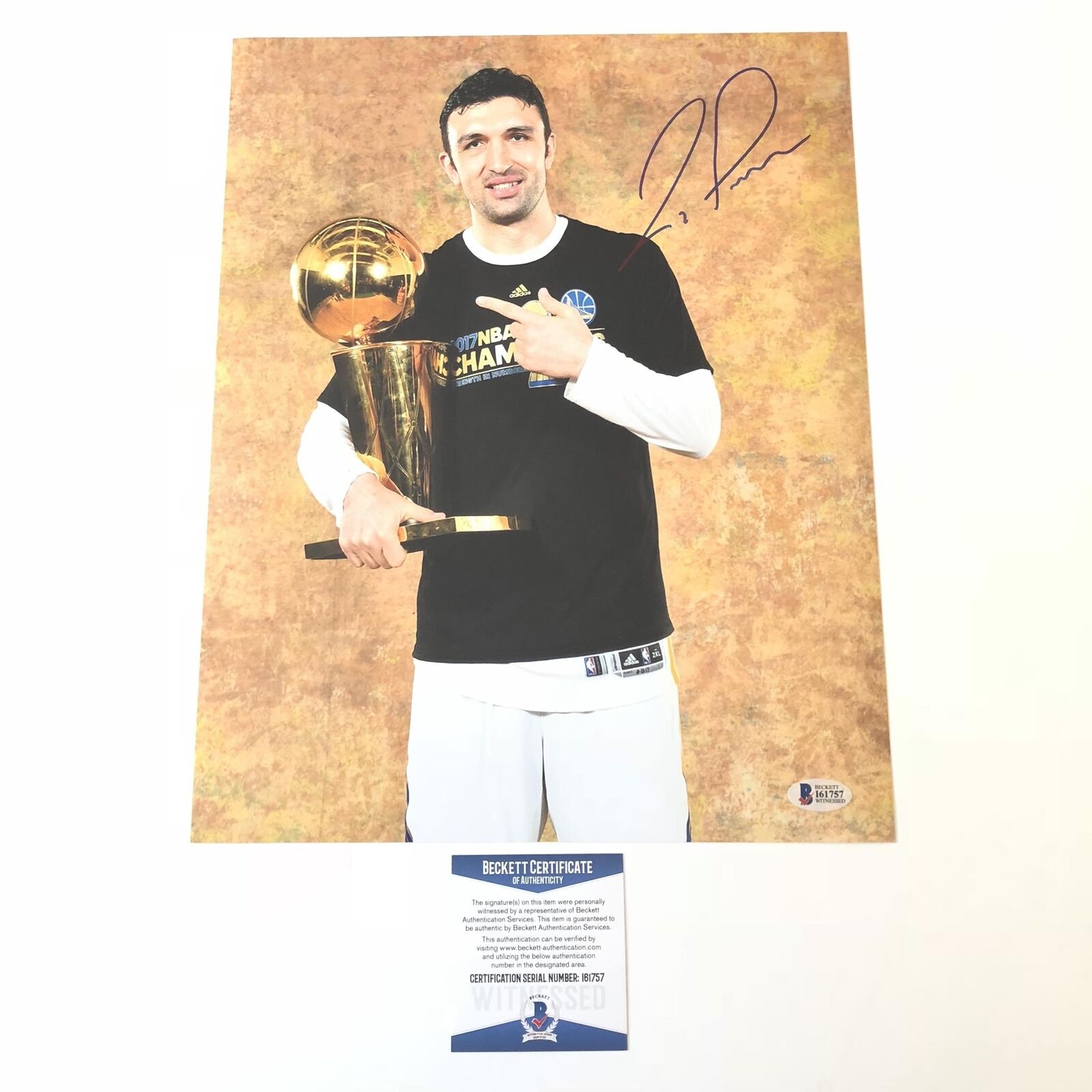 Zaza Pachulia signed 11x14 Photo Poster painting BAS Beckett Golden State Warriors Autographed