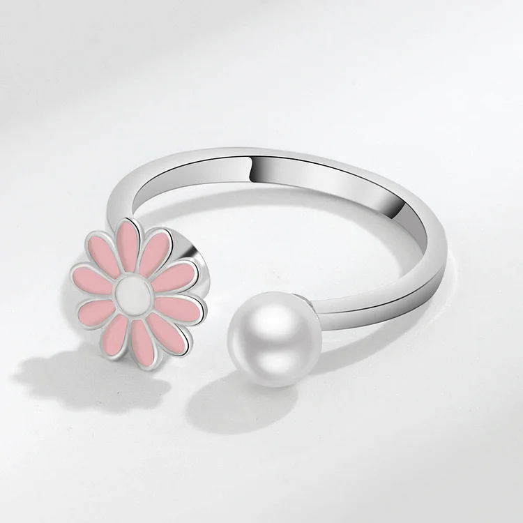 Simple Twisted Daisy Flower Adjustable Ring