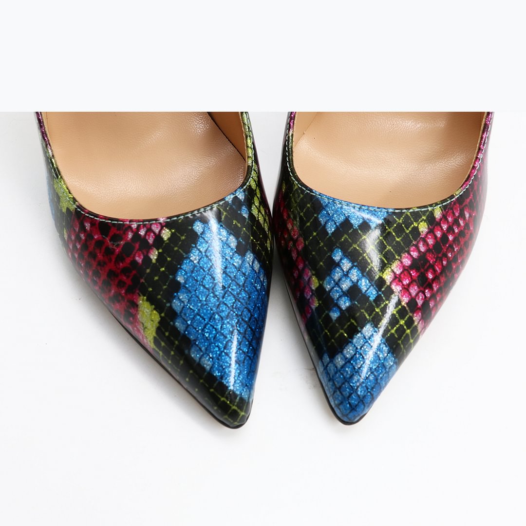 4.72" Mixcolor Fashion Heels Party Pumps-vocosishoes