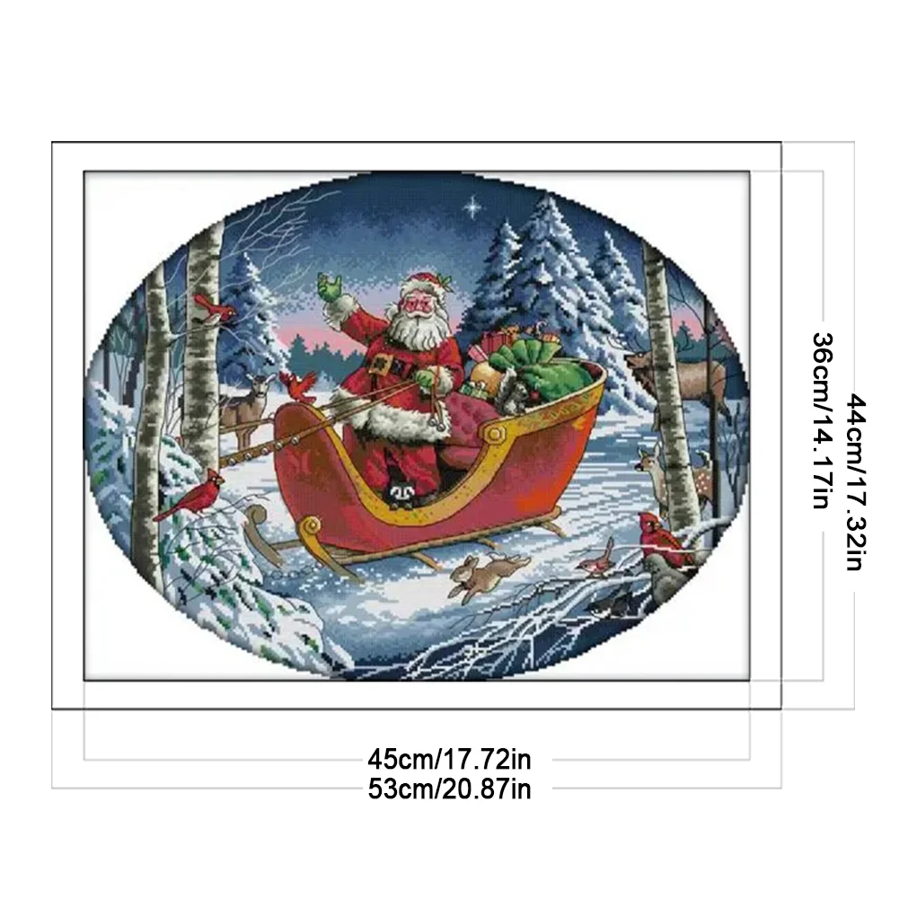 DIY Stamped Cross Stitch 14CT Partial Embroidery 53*44cm - Santa Claus