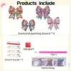 4pcs DIY Color Rhinestone Bow Diamond Painting Brooch