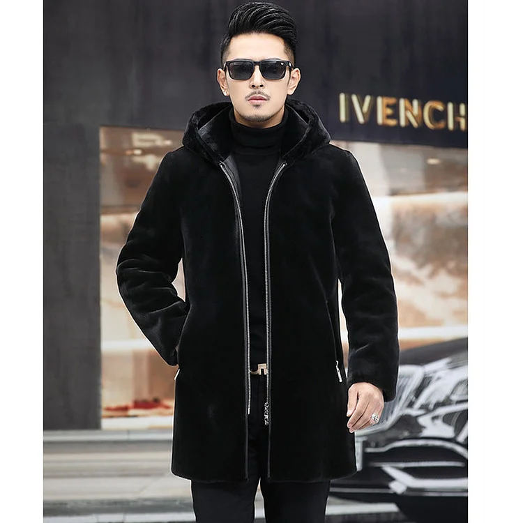 Beaver Coat Men's Faux Fur Coat Mink