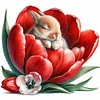 Diamond Painting-5D Full Round Drill  Flower Rabbit