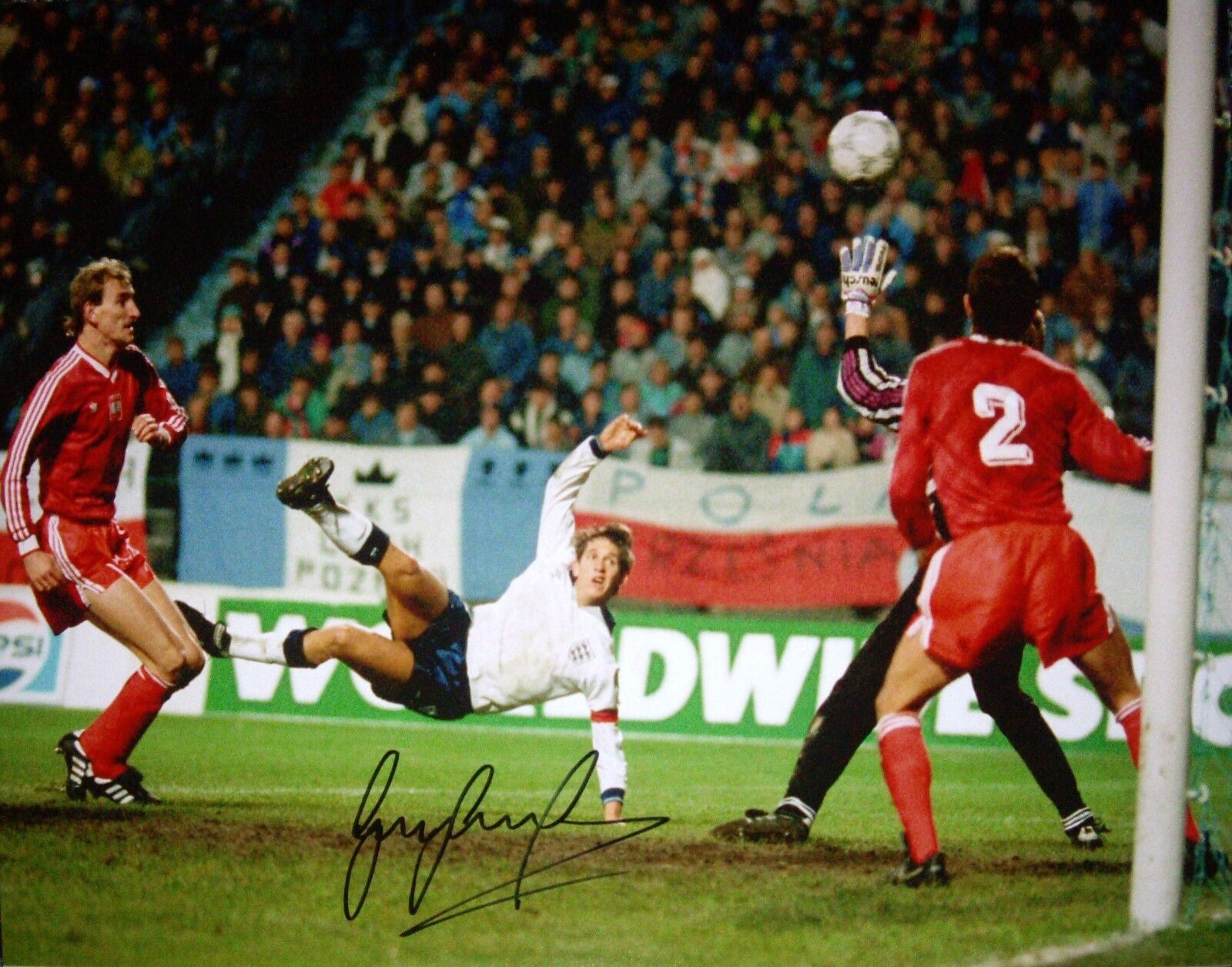 GARY LINEKER SIGNED ENGLAND WORLD CUP Photo Poster painting SEE PROOF & COA