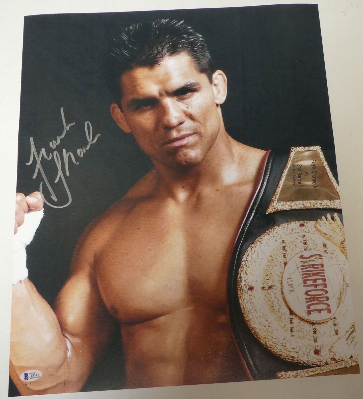 Frank Shamrock Signed 16x20 Photo Poster painting BAS Beckett COA UFC StrikeForce Belt Picture 3