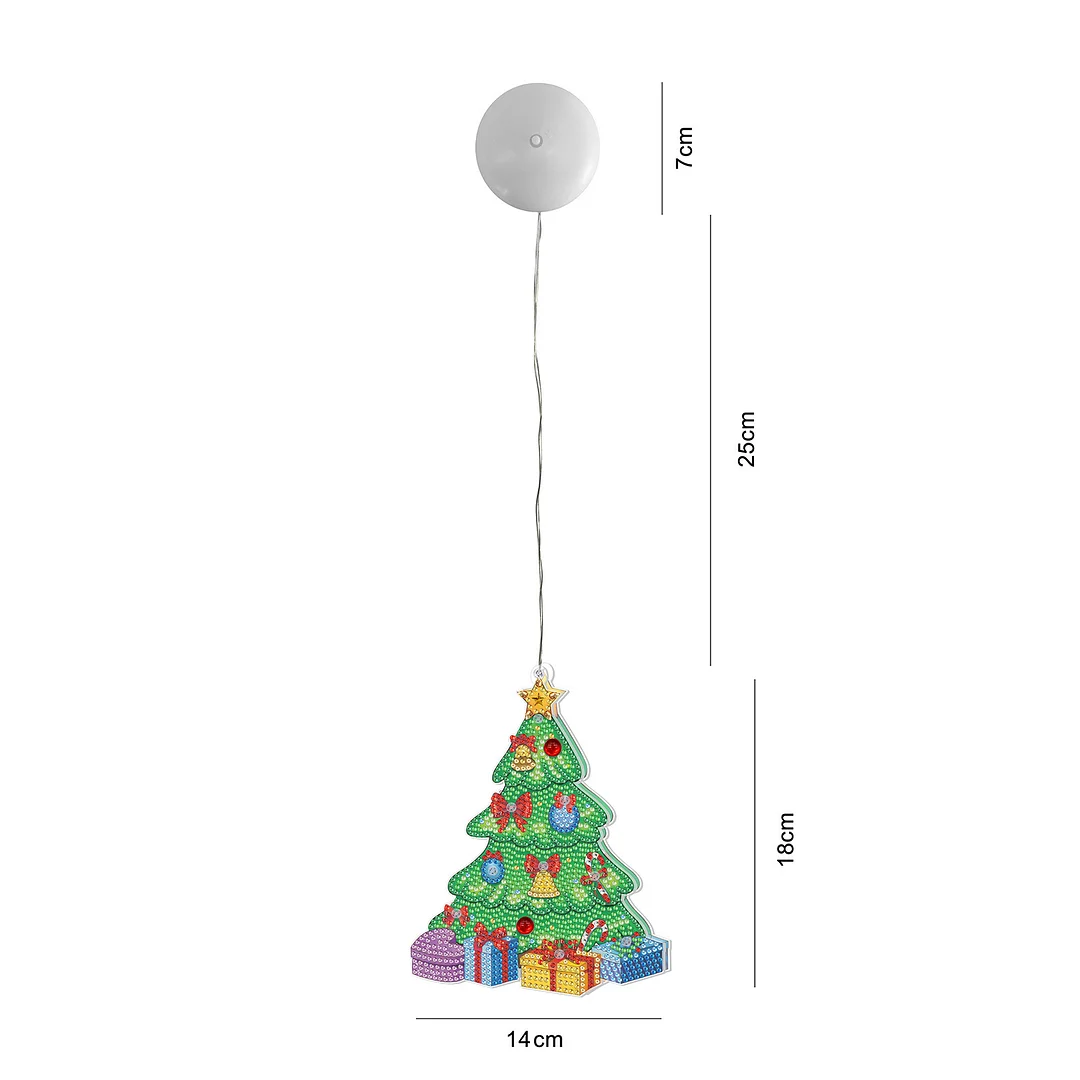 5D Christmas Diamond Painting Hanging Light Festive Rhinestone Lamp Pendant