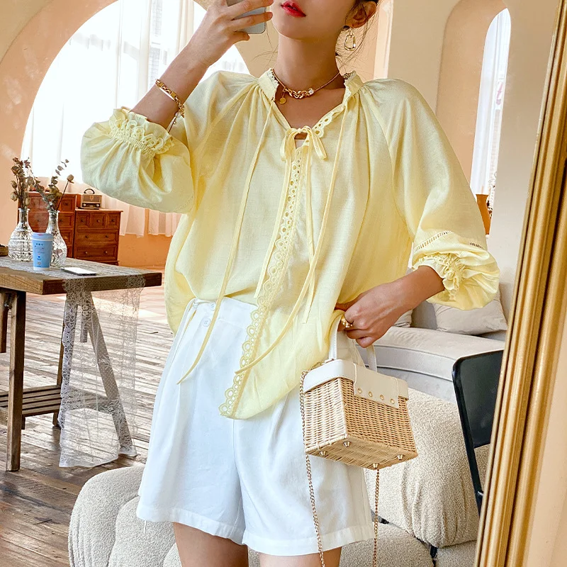 Uveng Uveng Spring And Summer New Shirt Women Loose Design French Temperament Lady Shirt Shenzhen South Oil Women's Clothing