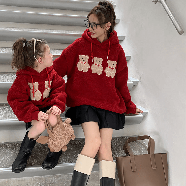 Mommy and Me Bears Sherpa Hoodie