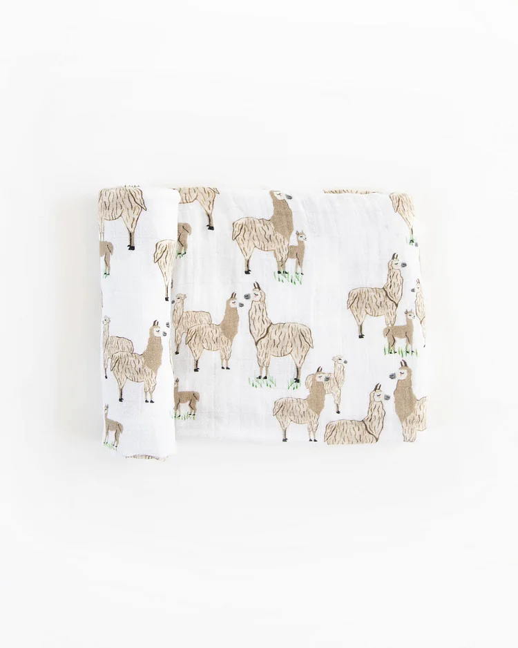 Cotton Muslin Swaddle Blanket - Llama Llama
