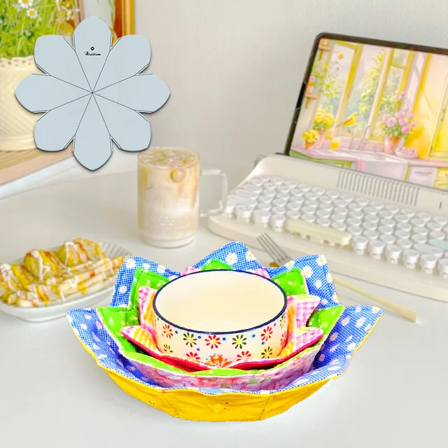 Flower Fabric Bowl Holder Sewing Template - With Tutorial
