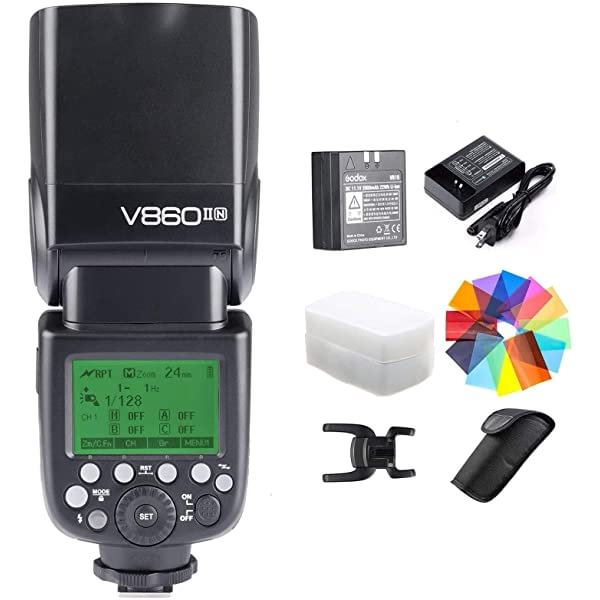 GODOX V860II-N Kit I-TTL GN60 2.4G HSS 1/8000s Li-ion Battery Camera Flash  Speedlite Light for Nikon D800 D700 D7100 D5200 D300 D300S D3200 D3100 D200  