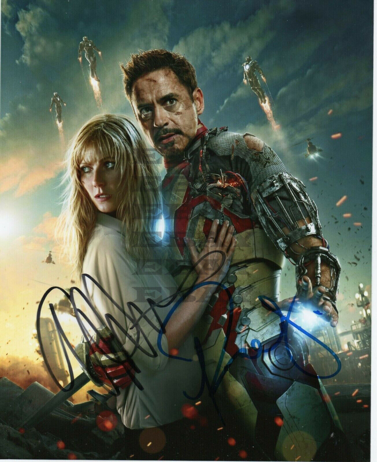 Robert Downey Jr. & Gwyneth Paltrow Autographed Signed 8x10 Photo Poster painting Rep