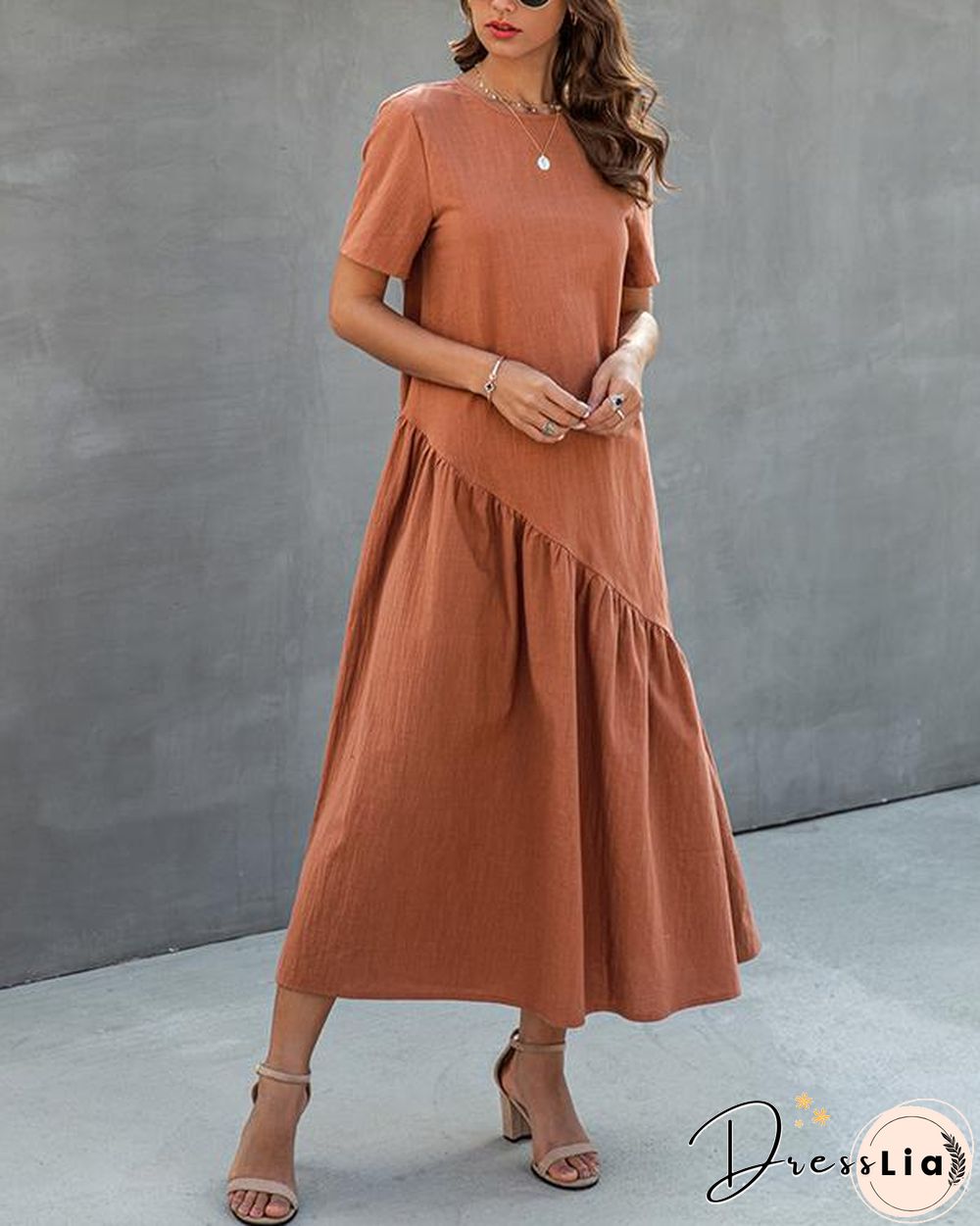 Fold Design Midi Dress