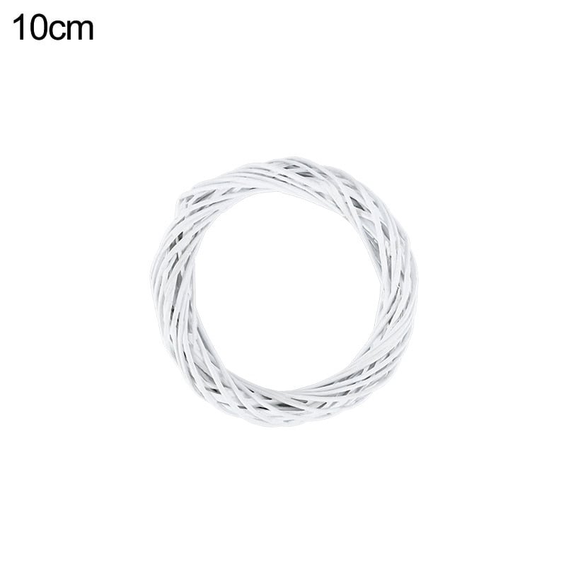 10-30cm White Rattan Wreath Ring DIY Easter Egg Decor Artificial Flower Garland Happy Easter Party Gifts Wedding Home Decoration