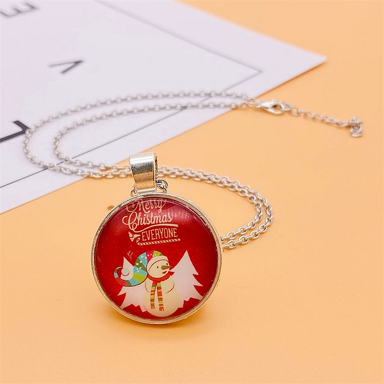 Christmas Red Snowman Christmas Tree Crystal Glass Pendant  flycurvy [product_label]