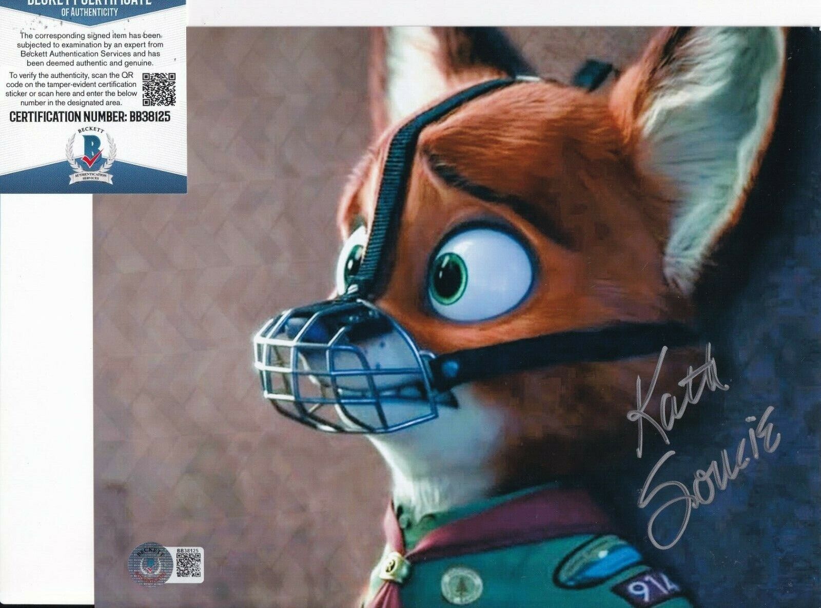 KATH SOUCIE signed (ZOOTOPIA) Young Nick Movie 8X10 Photo Poster painting BECKETT BAS BB38125