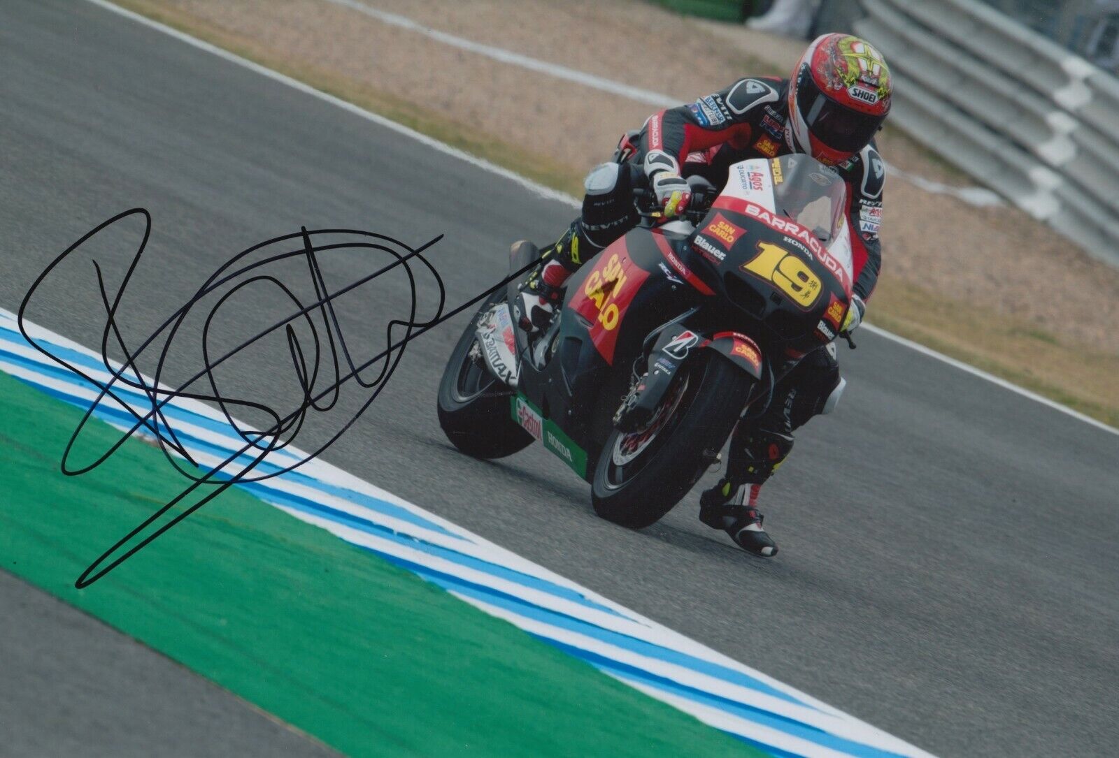 Alvaro Bautista Hand Signed 12x8 Photo Poster painting - MotoGP Autograph.