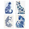 (Multi-Style) Blue And White Porcelain Cat-11CT Stamped Cross Stitch 40*53cm/15.75*20.87in