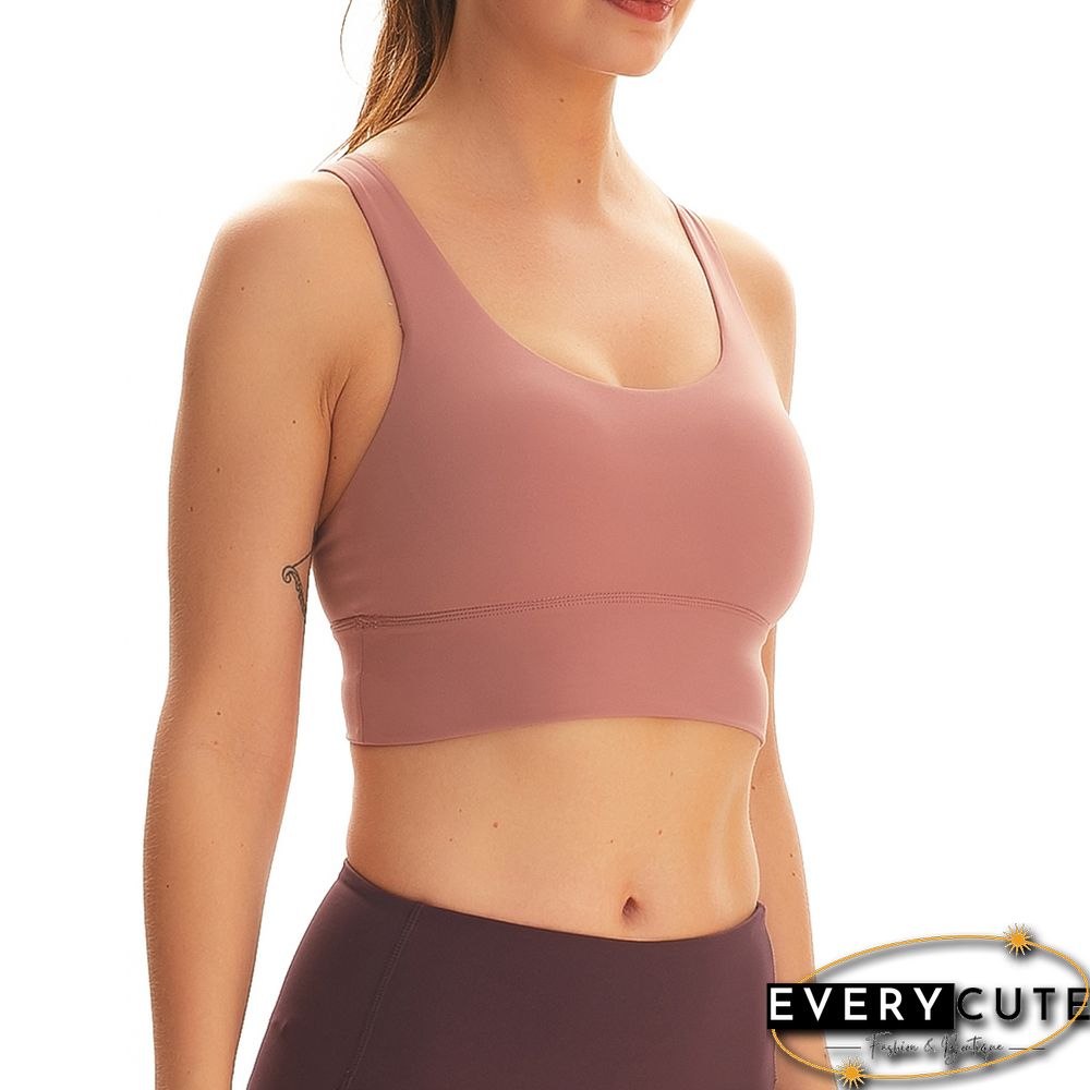 Mist Powder Back Criss Cross Running Sports Bra