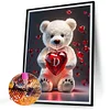 Diamond Painting -DIY Full Square Drill Heart Bear Letter D(35x45cm)