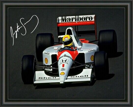 Ayrton Senna F1 RACING - A4 SIGNED Photo Poster painting POSTER - PRINT