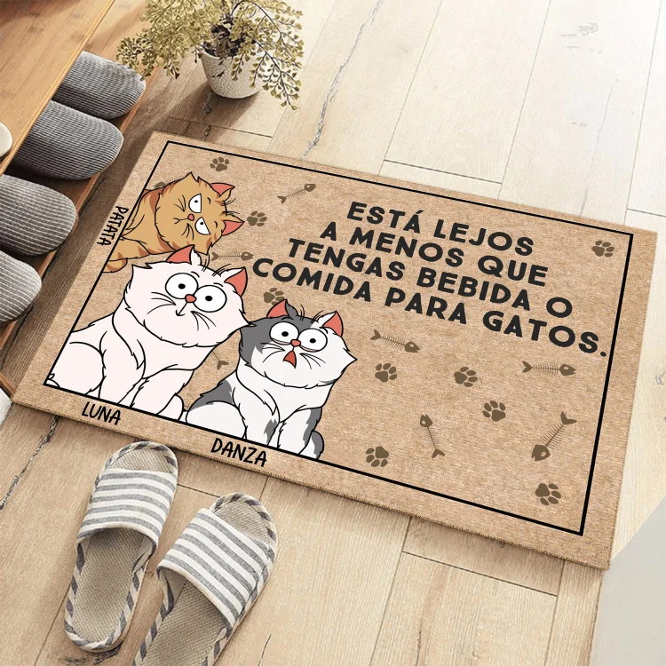 Navidad-felpudo/alfombra de entrada familia de 1-10 gatos personalizado con nombres y figuras