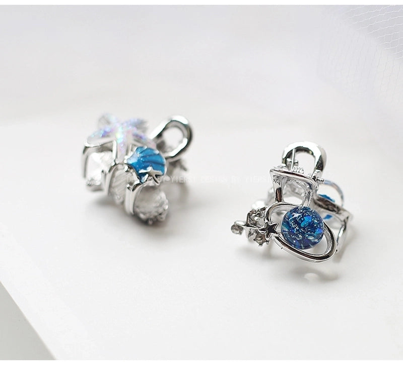 Women’s Minimalist Classic Style Starfish Alloy Inlay Rhinestones Hair Claws