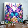 Framed Diamond Painting - Special Shaped - Butterflies and Flowers (25x25cm)