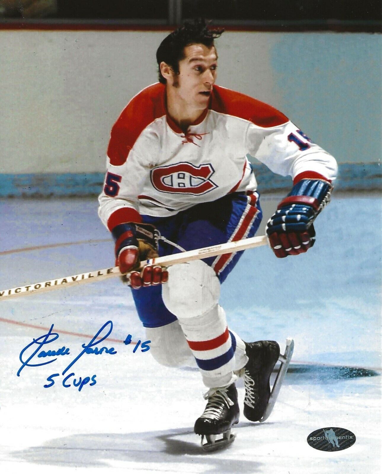 Claude Larose signed Montreal Canadiens 8x10 Photo Poster painting autographed 4