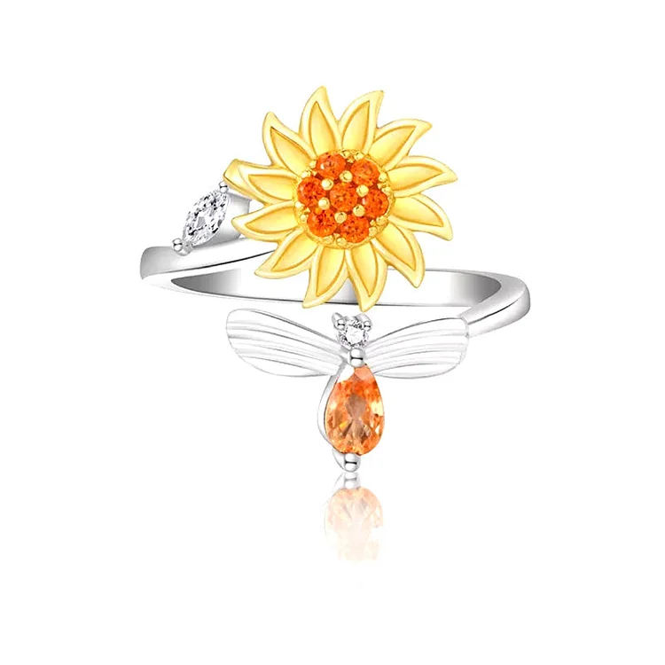 Sunflower Fidget Spinner Ring