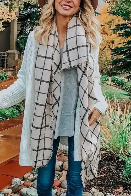 Tassels Plaid Scarf