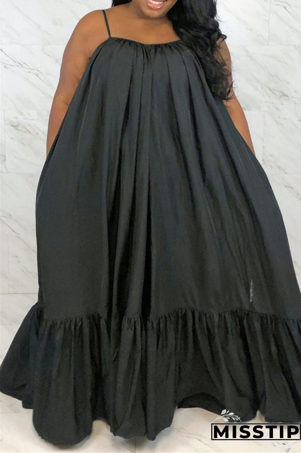 Pink Sexy Casual Solid Backless Spaghetti Strap Loose Sling Dress