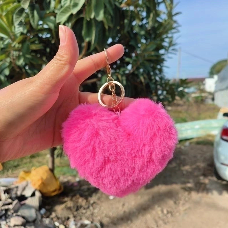 Sweet Minimalist Heart Shape Alloy Valentine’s Day Women’s Bag Pendant Keychain