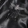 Men's Vintage Leather Bomber Jacket with Fur Collar - Warm Fleece Lined Winter Aviator Tactical Motorcycle Coat by Inlyline