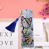 DIY Cat Special Shaped Diamond Painting Leather Bookmarks with Tassel Gifts