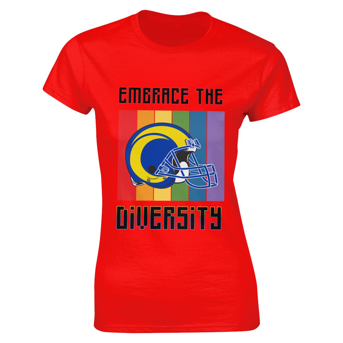 Los Angeles Rams Embrace The Diversity Women's Crewneck T-Shirt