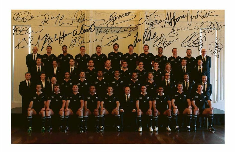 NEW ZEALAND ALL BLACKS 2011 RUGBY WORLD CUP AUTOGRAPH SIGNED Photo Poster painting POSTER PRINT