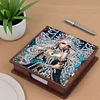 Wooden DIY Fairy Beauty Diamond Painting Kit Note Box with 160 Papers for Office