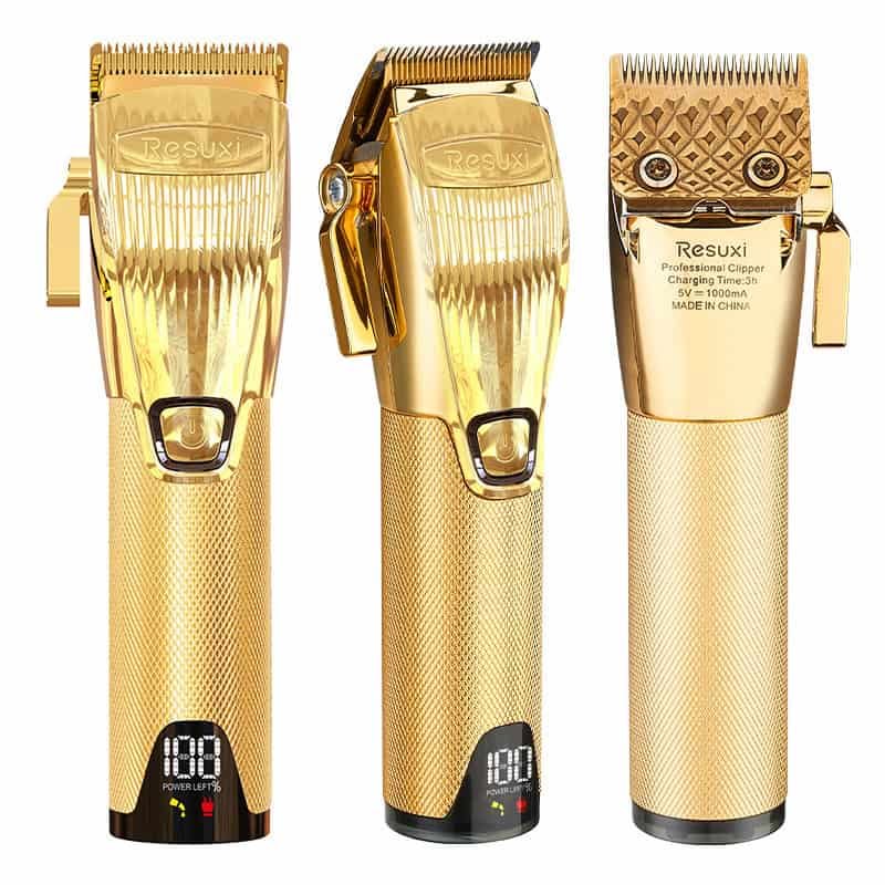 Full Gold Body Cordless Hair Clipper With LCD Display