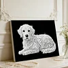 DIY Pearl Painting Dog for Home Wall Decor with Frame(20x30cm)