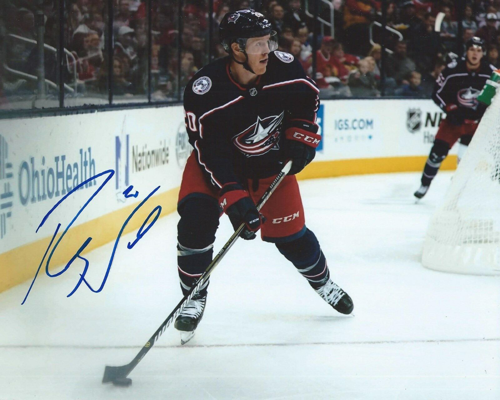 Riley Nash Signed 8x10 Photo Poster painting Columbus Blue Jackets Autographed COA