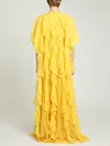 Pleated Ruffled Long Dress