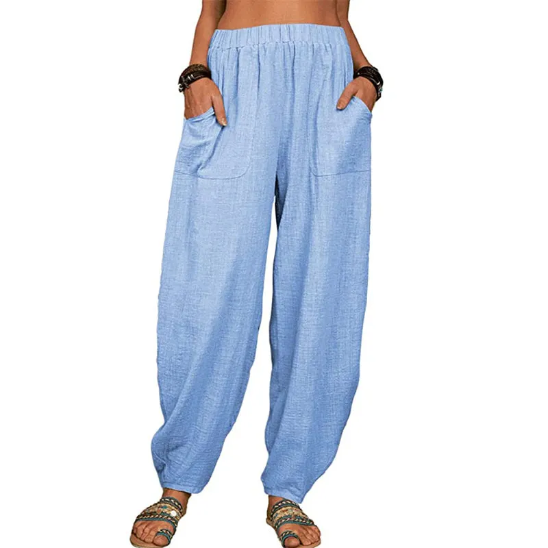 Cozymoo Women's Loose Cotton And Linen Casual Pants
