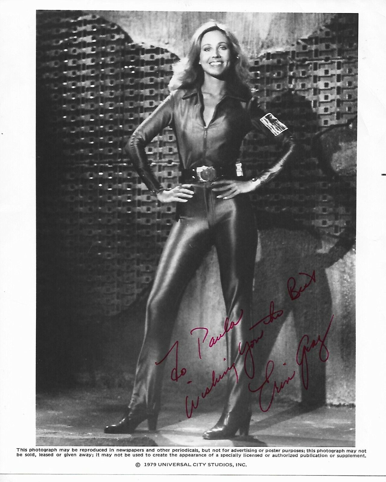 Erin Gray Original Autographed Photo Poster painting 8x10 #51