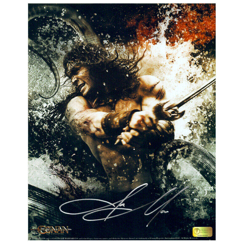 Jason Momoa Autographed 2011 Conan The Barbarian Sea Battle 8x10 Photo Poster painting